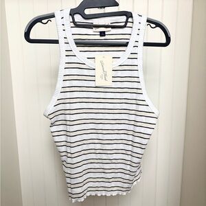NWT Striped White and Black Tank Top